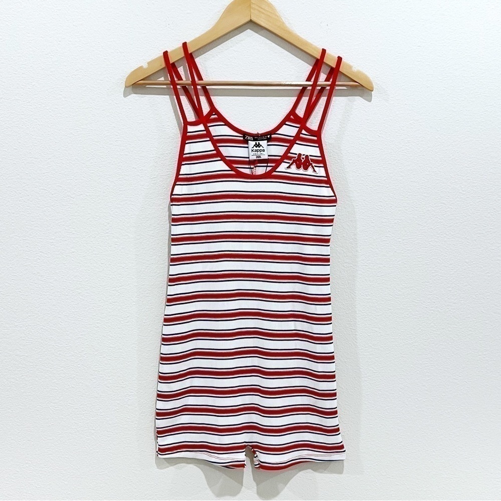 ZARA X Kappa Romper Ribbed Striped
